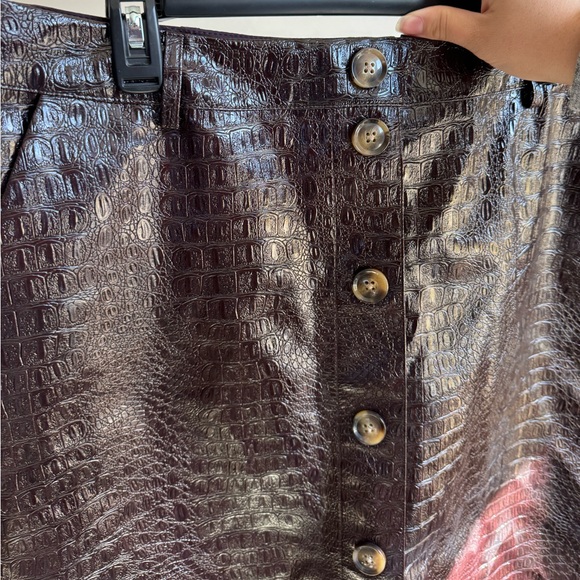 Rachel Comey for Target Dark Brown Purple Alligator Button Down Skirt Women’s 16 - Picture 3 of 5